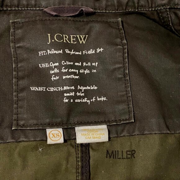 J Crew Relaxed Boyfriend Field Jacket XS Military Army Streetwear Grunge Pockets - Picture 3 of 4
